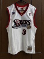 Allen Iverson 76ers 1996–97 white jersey, actual size L sample photo