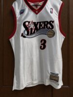 Allen Iverson 76ers 1996–97 white jersey, actual size L sample photo