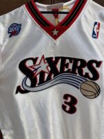 Allen Iverson 76ers 1996–97 white jersey, actual size L sample photo