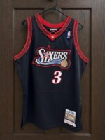 Allen Iverson 76ers 1997–98 black jersey, actual size L sample photo
