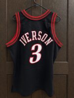 Allen Iverson 76ers 1997–98 black jersey, actual size L sample photo