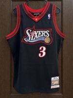 Allen Iverson 76ers 1997–98 black jersey, actual size L sample photo