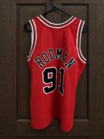 Dennis Rodman Bulls 1997–98 Finals red jersey, actual size L sample photo