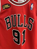 Dennis Rodman Bulls 1997–98 Finals red jersey, actual size L sample photo