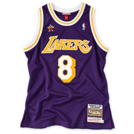 Kobe Bryant Western Conference All-Star 1998 NBA All-Star Game purple jersey front on white background
