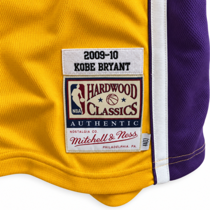 Kobe Bryant Los Angeles Lakers 2009–10 championship season jersey fabric and label detail