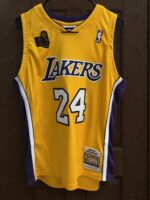 Kobe Bryant Lakers 2009–10 gold championship jersey, actual size L sample photo