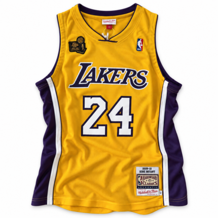 Kobe Bryant Los Angeles Lakers 2009–10 championship season gold jersey front on white background