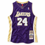 Kobe Bryant Los Angeles Lakers Hall of Fame purple jersey front on white background