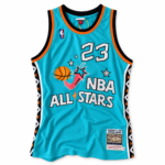 Michael Jordan NBA All-Star Game 1996 NBA All-Star Game teal jersey front on white background