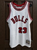 Michael Jordan Bulls 1984–85 rookie white jersey, actual size L sample photo