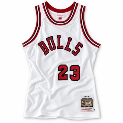 Michael Jordan Chicago Bulls 1984–85 rookie season white jersey front on white background