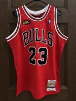 Michael Jordan Bulls 1997–98 Finals red jersey, actual size L sample photo
