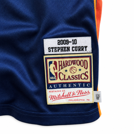 Stephen Curry Golden State Warriors 2009–10 rookie season jersey fabric and label detail