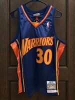 Stephen Curry Warriors 2009–10 navy jersey, actual size L sample photo