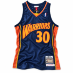 Stephen Curry Golden State Warriors 2009–10 rookie season navy blue jersey front on white background