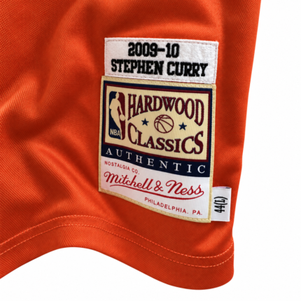 Stephen Curry Golden State Warriors 2009–10 rookie season jersey fabric and label detail