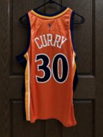Stephen Curry Warriors 2009–10 orange jersey, actual size L sample photo