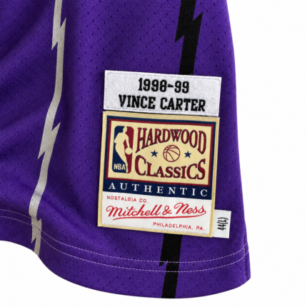 Vince Carter Toronto Raptors 1998–99 rookie season jersey fabric and label detail